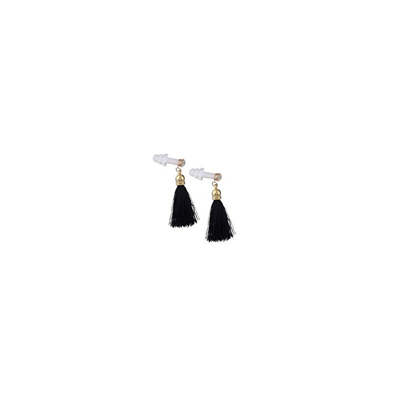 Black Rhinestone Tassel Sleeping Earplugs