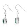 Dangle Earrings, 925 Sterling Silver Earrings for Women, Pear Malachite