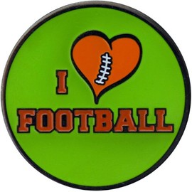 I Love Football Golf Ball Marker and Matching Hat Clip