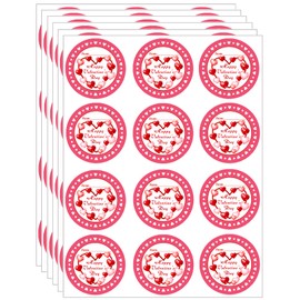 Uorybwanai Happy Valentine's Day Stickers,72PCS Valentine's Day Stickers 2Inch Valentines Day Tag Stickers,Valentines Day to from Stickers,Round Valentine Name Stickers Valentine Label Stickers for Wraping