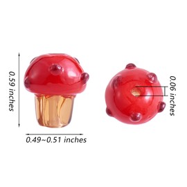COGCHARGER 25 Pieces Lampwork Mushroom Beads Red Mushroom Beads Spacer Loose Beads for Jewelry Bracelet Earring Making Crafts