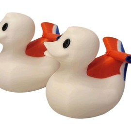 Carnival Cruise Duck 3D Printed - White Duck with ships colors, Ideal for Cruises and Fun Activities - Quanity: 1