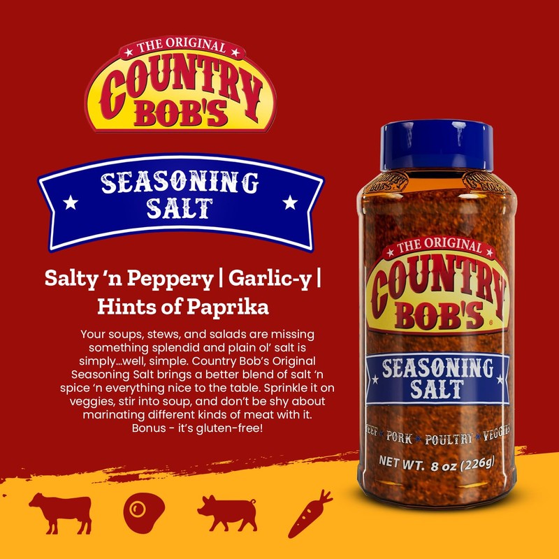 Country Bob's Original Seasoning Salt - Salty & Peppery Blend