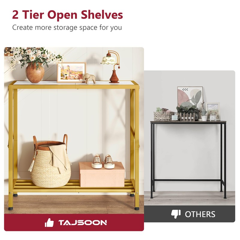 Tajsoon 28.3" Entryway Table, 2-Tier Small Consle Table for Entryway,