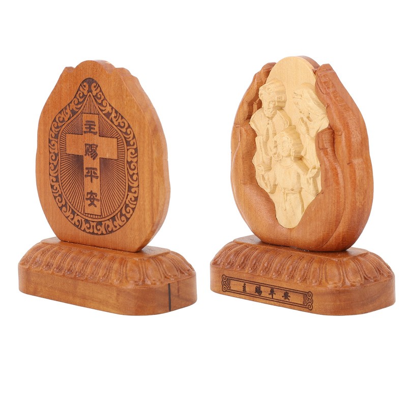 Wooden Holy Family Figurine Statue Exquisite Delicate Durable Stable Beech