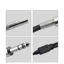 PNGKNYOCN 1/4 inch TRS Stereo Splitter Y Cable 6.35mm Male Plug to Dual Female Jack Connector Audio Speaker Cable（38cm