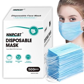 500 Pcs Blue Disposable Face Masks, 3 Ply Face Masks Disposable for Adults, Disposable Blue Mask