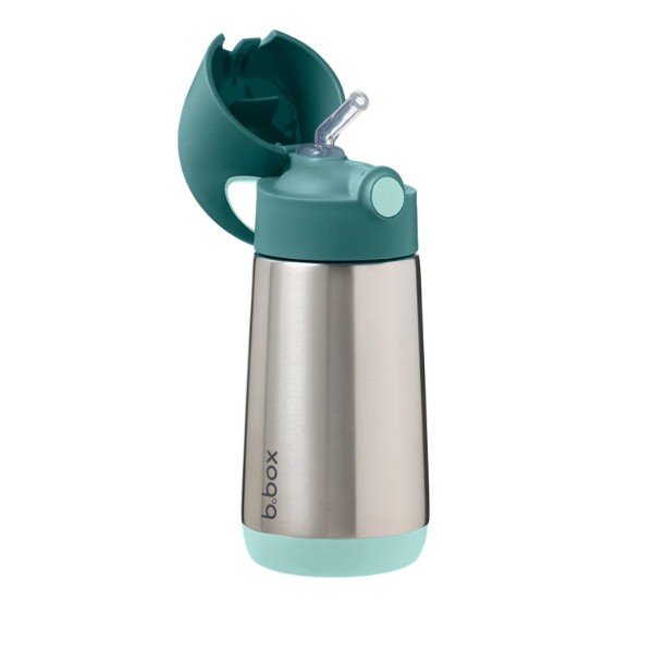 B.Box Insulted Drink Bottle with Silicon Straw Emerald Forest 12m+