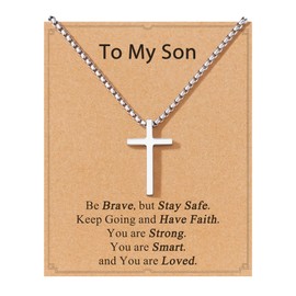 Jokkoi to My Son Necklace Gifts from Mom, Birthday Easter Gifts for Son Teenage Teens