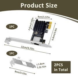 PCIe Ethernet Network Card with RTL8111H Chip Gigabit, RJ45 LAN Card Adapter with RJ45 LAN Port for PC/Server PCIe X1 Slot, Supports 1000 Mbps, Compatible with Windows Linux Other Operating Systems
