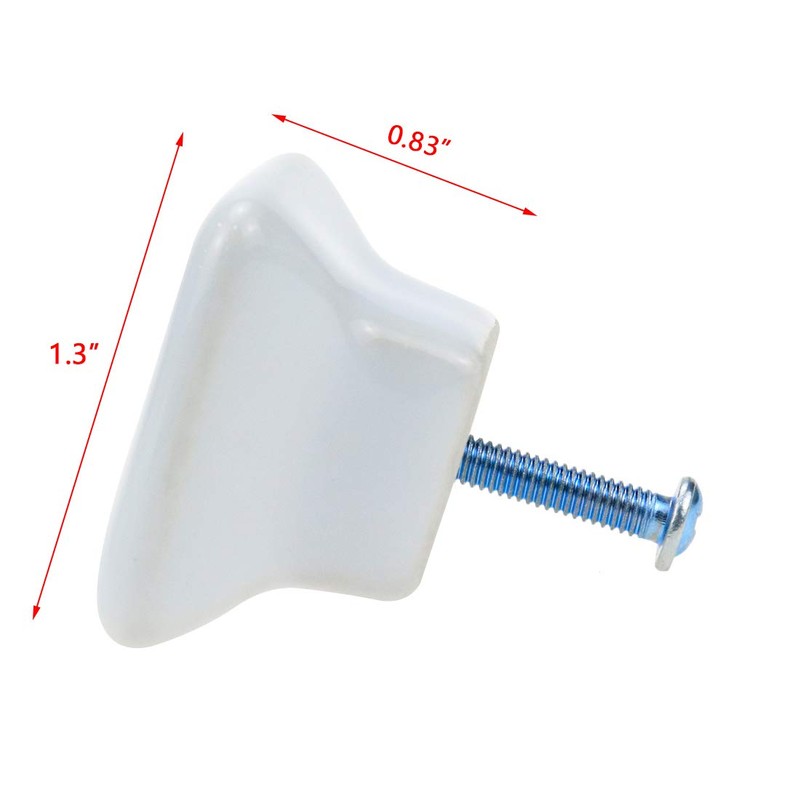 Bitray Square Knobs Ceramic Knobs White Pull Handles for Drawers,