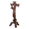 Faux Mahogany Wood Finish Large Jesus Christ Crucifix With Stand