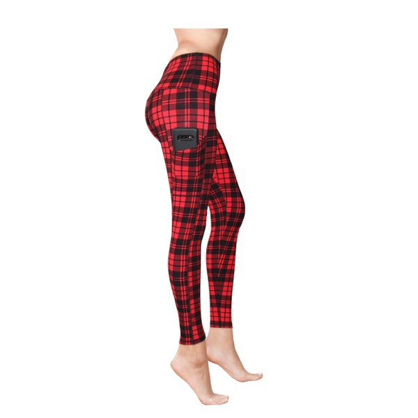 Plaid Leggings with Pockets for Women | Gym & Workout