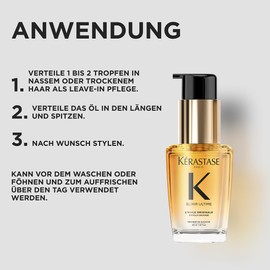 Kérastase Hair Oil for Dry Hair, Nourishing and Nourishing for More Shine, Heat Protection and Anti-Frizz, Huile Originale Elixir Ultime