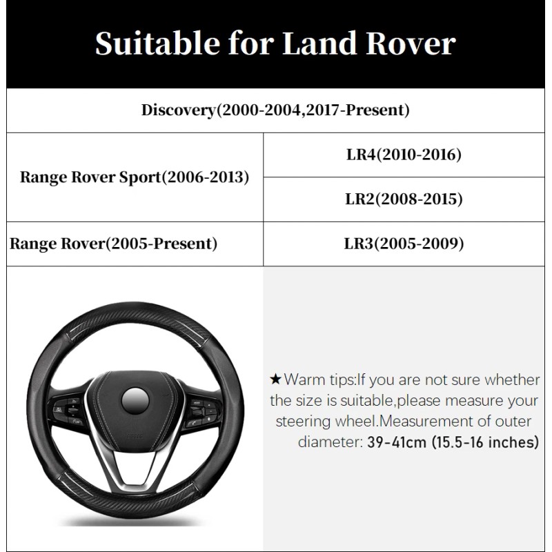 hxontheway Large Size Steering Wheel Cover for Land Rover Discovery