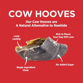 Barkworthies Natural Cow Hooves - 12 Count (Pack of 1) - Single Ingredient, Long-Lasting, Grass-Fed, Promotes Dental Health