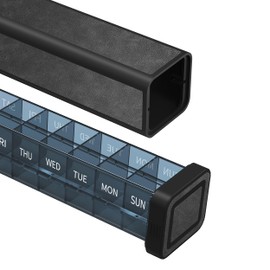 TOMSKYE Pull-Out Pill Case, Premium Leather Portable Pill Case, Dustproof, Splashproof, Antibacterial, Moisture Proof, Clear Inner Shell, Divided Case, Day of the Week Compact, Supplement Protective