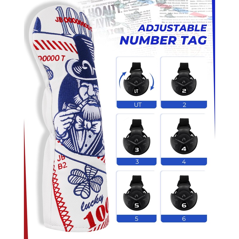 Golf Club Head covers Hybrid Utility Rescue with Interchangeable Number