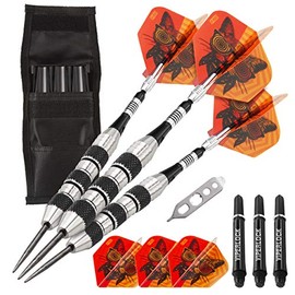 Viper The Freak Steel Tip Darts Knurled and Shark Fin Barrel 22 Grams and Casemaster Single Black Dart Case