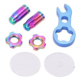 RISK 7pcs Titanium Alloy Bicycle Presta Valve Cap Strong Hardness Bike Tire Valve Cover Nut SetColorful