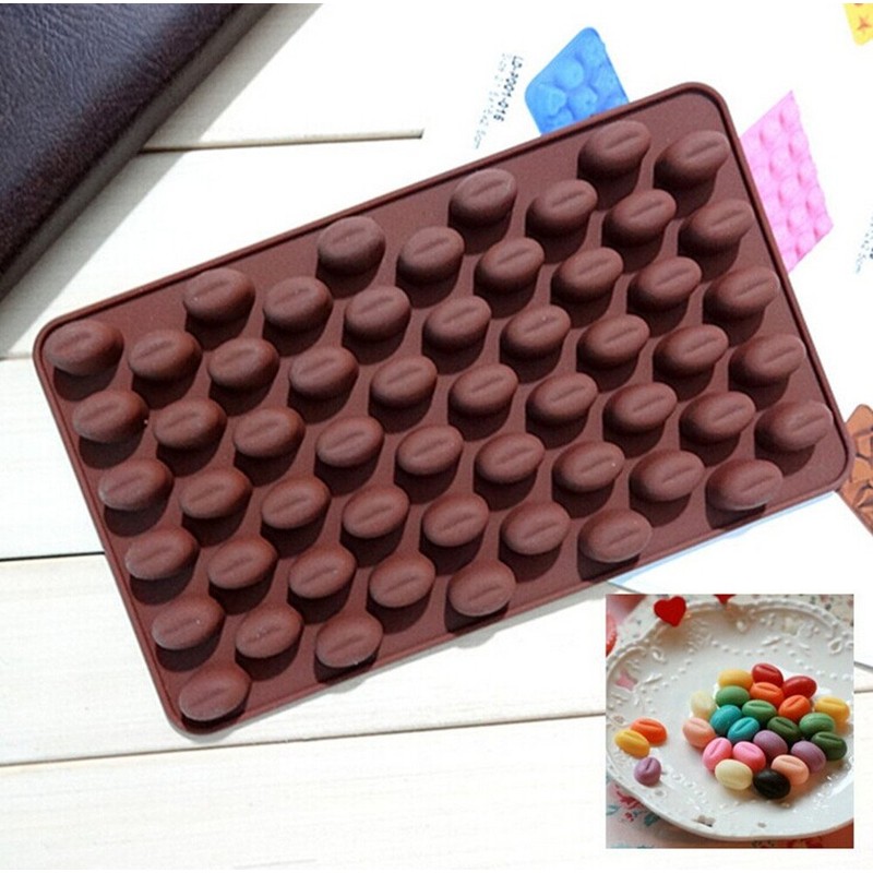yueton 55 Cavity Coffee Beans Silicone Mold for Baking Chocolate