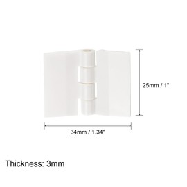 sourcing map Acrylic Hinges 1 x 1.34 Inch Mini Hardware Folding Hinges Piano Hinges for Suitcase Boxes Crafts White Pack of 10