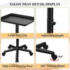 Salon Tray on Wheels, Black Salon Tray Cart with Adjustable