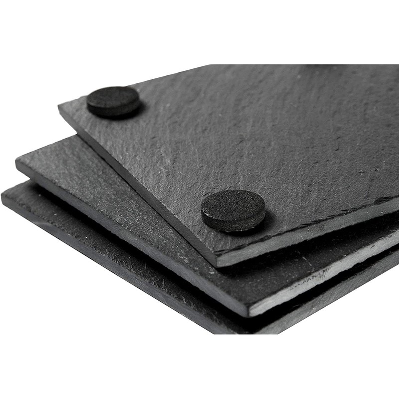 Juvale Square Black Slate Coasters Set - Coffee Table Protection