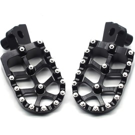 MZS Adventure Motorcycle Foot Pegs, MX Wide Footpeg Footrest Rest Pedal CNC Black Compatible with Tenere 700 XTZ700 2019-2024