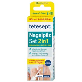 tetesept Anti-Nail Fungus Set - For Treating Fungal Diseases of Nails - Fast Absorbing Solution Against Nail Fungus Includes 5 Hygienic Disposable Files - 4 ml