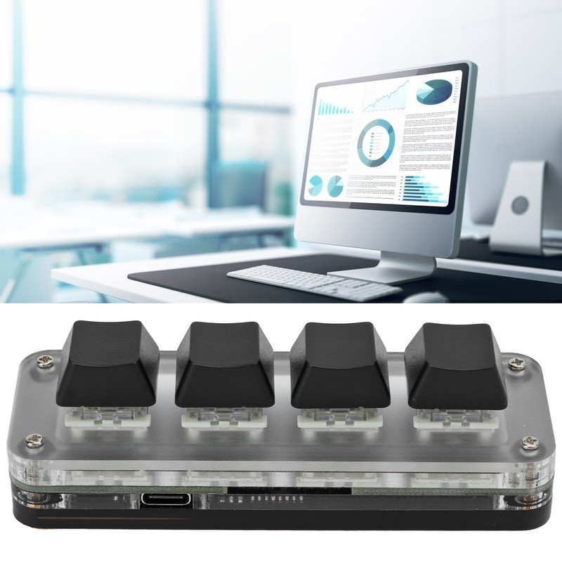 Mini 4 Key Gaming Keyboard Mechanical Keypad Type C to