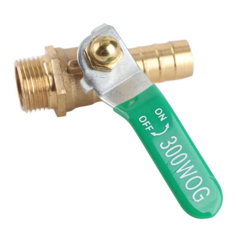 Brass Ball Valve with Thickened Hose and Green Lever Handle