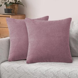 Hafaa Cushion Covers 45 x 45 cm Pack of 2 Light Pink Cushions Decorative Stripe Throw Pillow Cases Soft & Fluffy with Invisible Zipper for Living Room Bed and Couch (18x18 Inch)