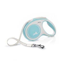 Flexi New Comfort Tape Grey & Light Blue Medium 5m Retractable Dog Leash/Lead for dogs up to 25kgs/55lbs