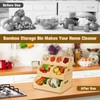 MTGSTOCL Upgraded 3 Tier Bamboo Pantry Storage Bins - Stackable