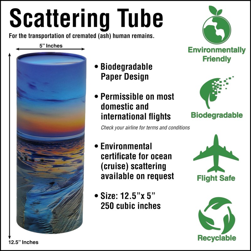 Biodegradable Paper Urn for Scattering Ashes, Scattering Tube for Human