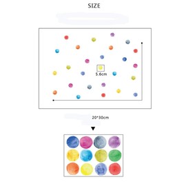 Wajade 60 PCS Colorful Dots Wall Stickers Round Circle Wall Decal Stickers for Baby Nursery Room