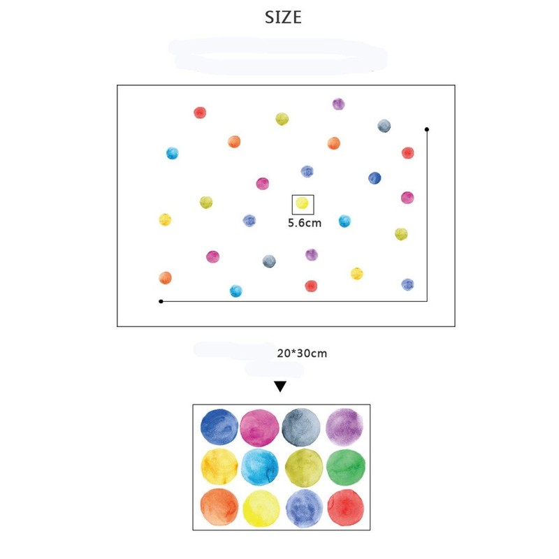 Wajade 60 PCS Colorful Dots Wall Stickers Round Circle Wall