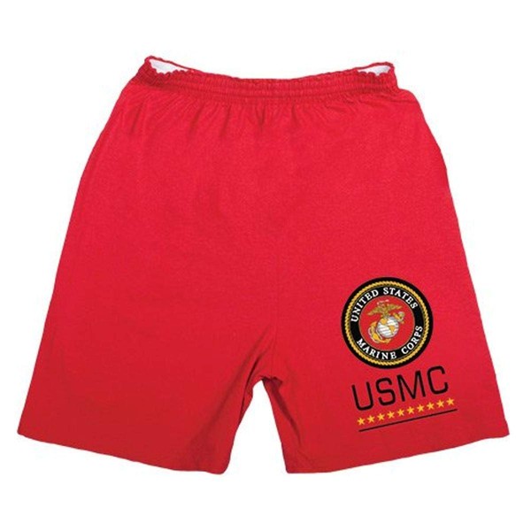 Fox Outdoor Products USMC Logo Running Shorts, Red, XX-Large
