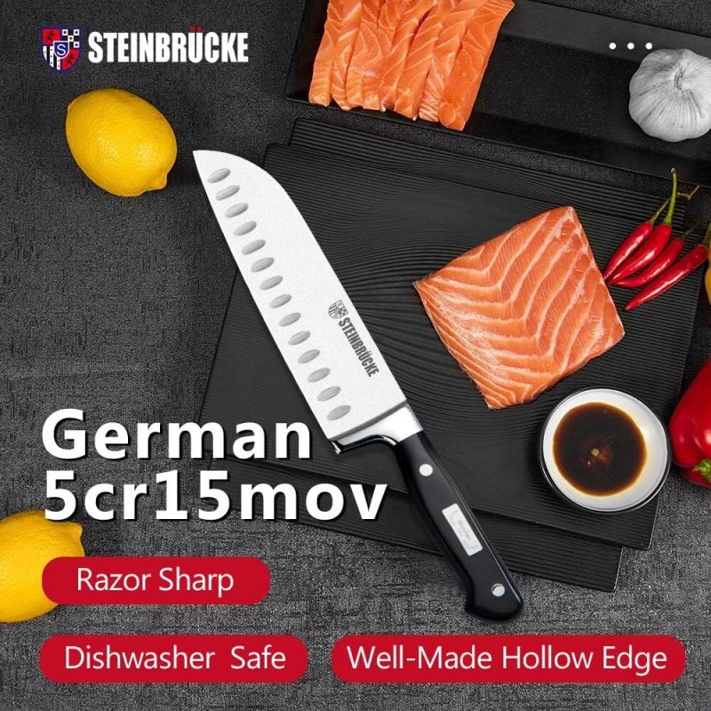 STEINBRÜCKE 7" Kitchen Knife Forged Sharp Blade for Slicing, Dicing,Choppin