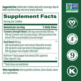 MegaFood Turmeric Curcumin Extra Strength - Joint Support Supplement - Turmeric Curcumin with Black Pepper & Boswellia Extract - Vegan - Made Without 9 Food Allergens - 60 Tabs (30 Servings)