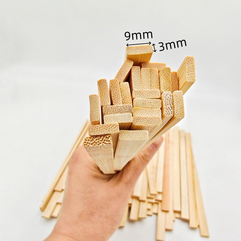 Anktily 100 Pieces Long Natural Bamboo Sticks, 0.9cm x 0.3cm,
