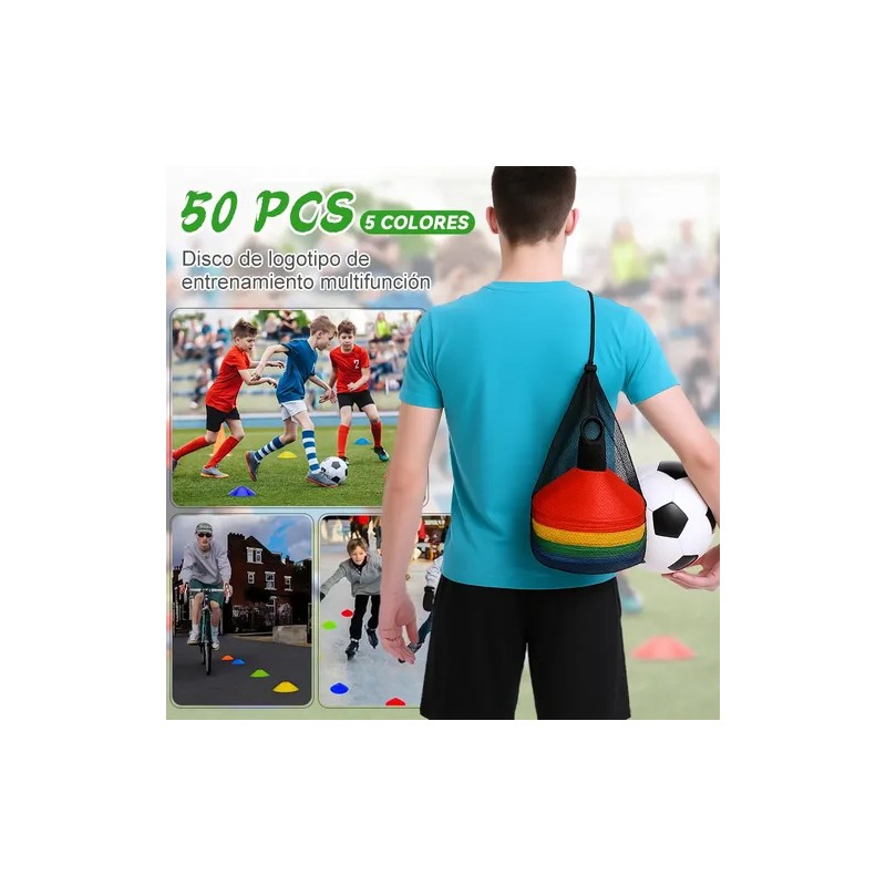 Kit 50 Platos De Entrenamiento Deportivo 1 Porta Platos