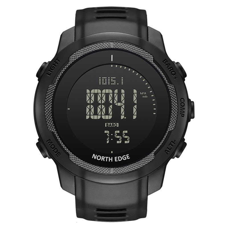 Men's Carbon Fiber Outdoor Sports Digital Watch Compass Altimeter Barometer