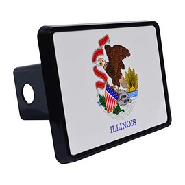 Illinois State Flag Trailer Hitch Cover Plug IL