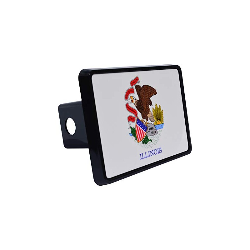 Illinois State Flag Trailer Hitch Cover Plug IL
