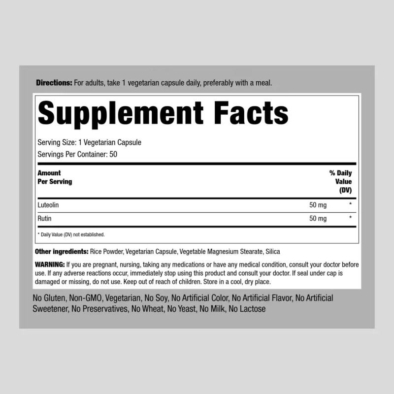 Piping Rock Luteolin Complex | 50 Capsules | with Rutin