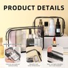 Transparente Toilettas Kosmetikbeutel Set – 5 Stück, 3 Größen, Schwarz,