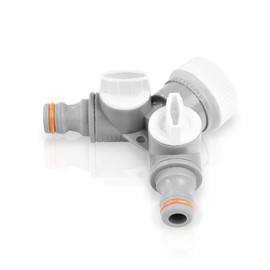 Bradas Layflat WL 2222 – 3-Way Valve with Tap Connector – White, 8 x 10 x 5 cm