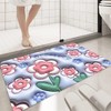 QUINTRA Non-Slip 3D Bath Mats, Fruit Sunflower Mats, Polyester Mats